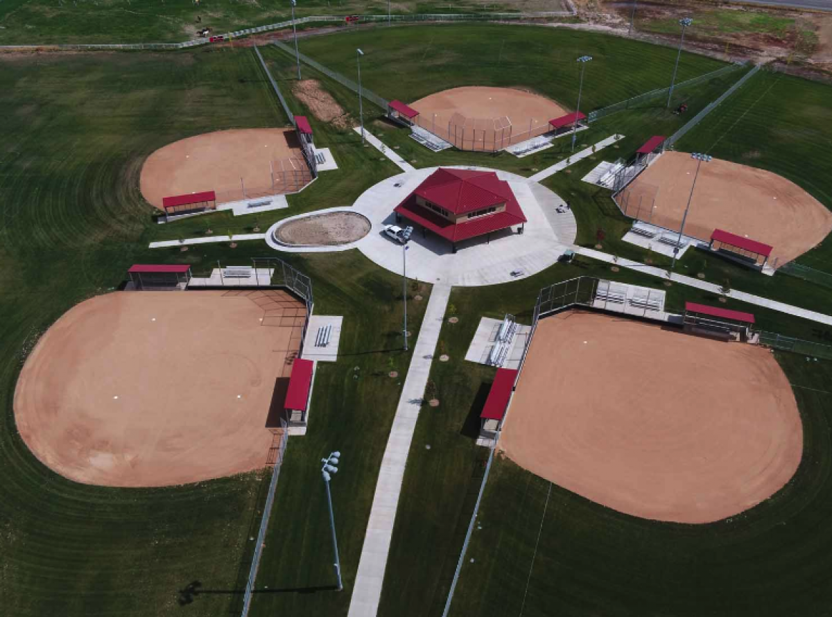 Arial view of the sports complex